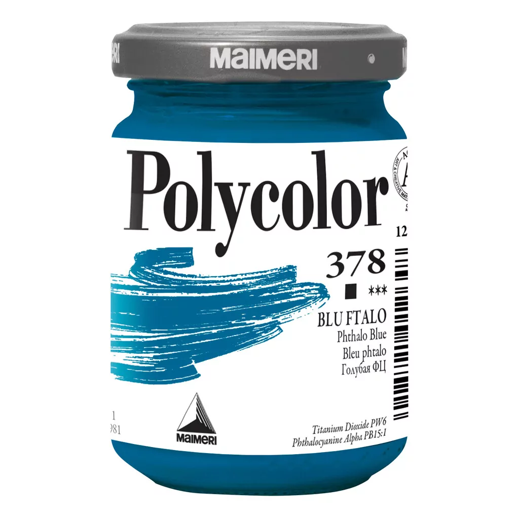 Colore vinilico Maimeri Polycolor: blu ftalo, 140 ml