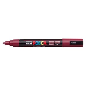 Pennarello acrilico Uni Posca PC-5M: rosso vino, 1.8 – 2.5 mm, cf. da 6 pz.
