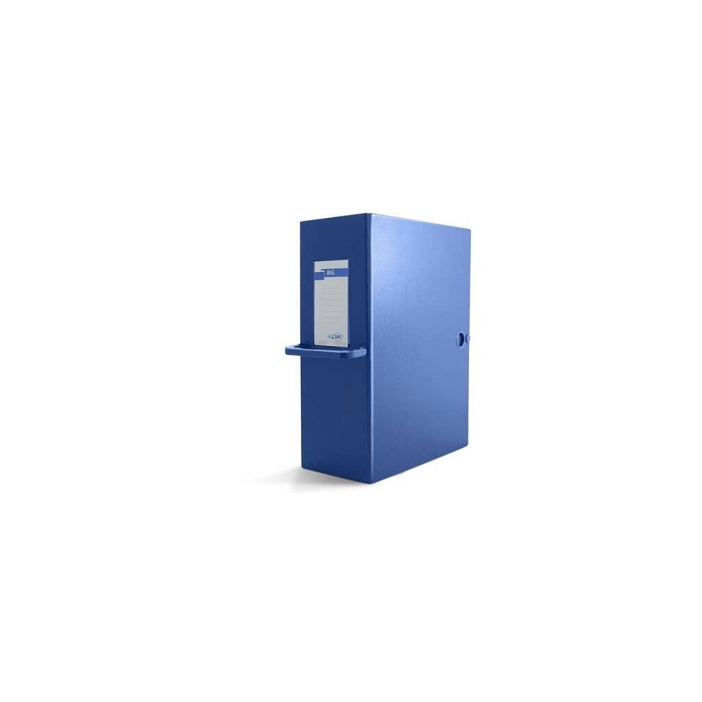 Scatola Porta-Progetto SEI Big: 26 X 36 cm, dorso 12 cm, chiusura con bottone, blu