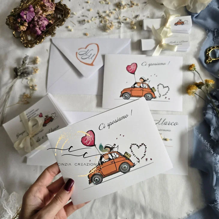 Amore a 500 – Partecipazioni Matrimonio - immagine 2