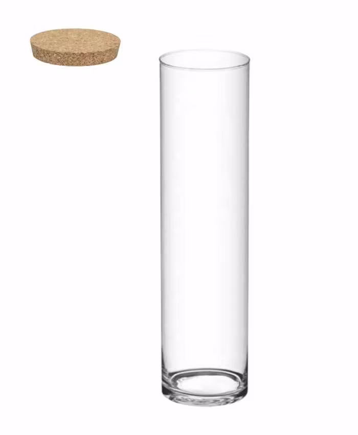 Cilindro in vetro con tappo sughero diametro 10 alto 50 cm - immagine 2
