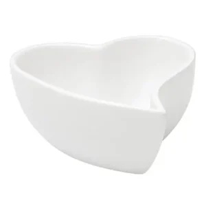 Cuore in ceramica bianca largo 14 cm