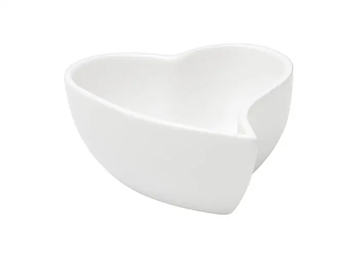Cuore in ceramica bianca largo 14 cm - immagine 2