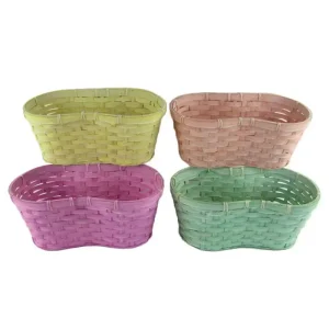Cesti bamboo forma bilobata mix 4 colori vivaci per 2 piante vaso 14 cm