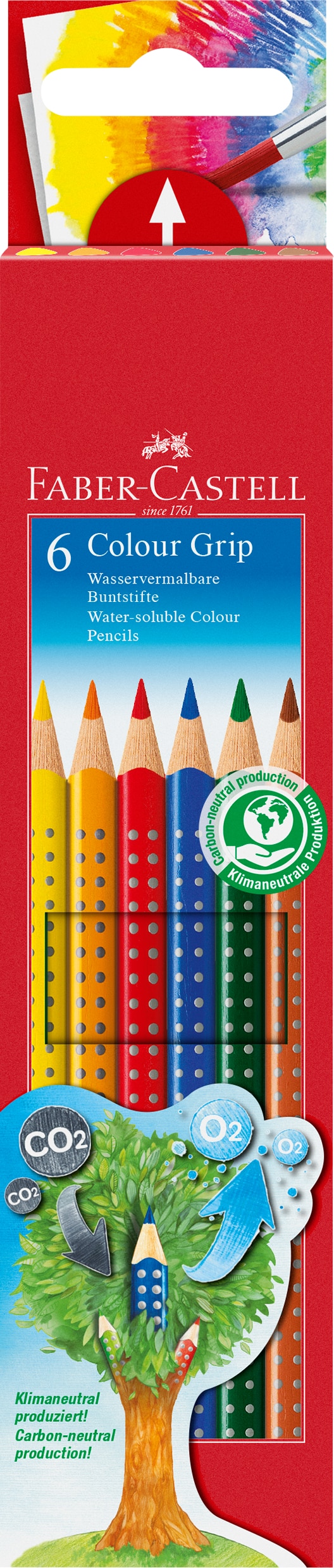 FABER-CASTELL Matite di colore Grip 112406 6 colori - immagine 2