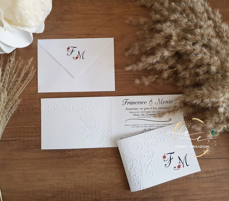 Invito matrimonio floreale elegante - immagine 3