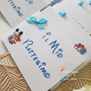 Partecipazioni battesimo disney topolino