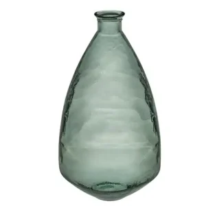 Vaso bottiglia vetro colorato verde vintage pancia conica cm 33 h60