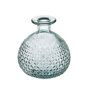 Bottiglia monofiore decorata forma sferica per centrotavola bottiglie matrimonio h12 cm