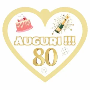 Cuoricino in forex con dedica auguri 80 anni