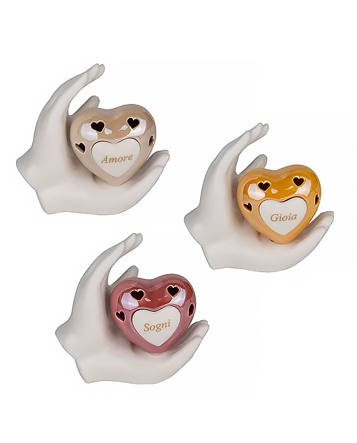 CUORE SU MANI LED
