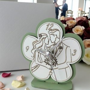 OROLOGIO FORMA DI FIORE CON SPOSI