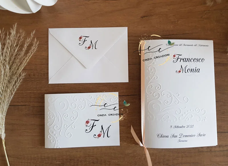 Invito matrimonio floreale elegante - immagine 4