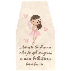 Targhetta in forex con dedica auguri bellissima bambina che cm 9×4.8