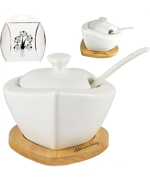 BOMBONIERA ZUCCHERIERA BASE LEGNO HARMONY - immagine 2
